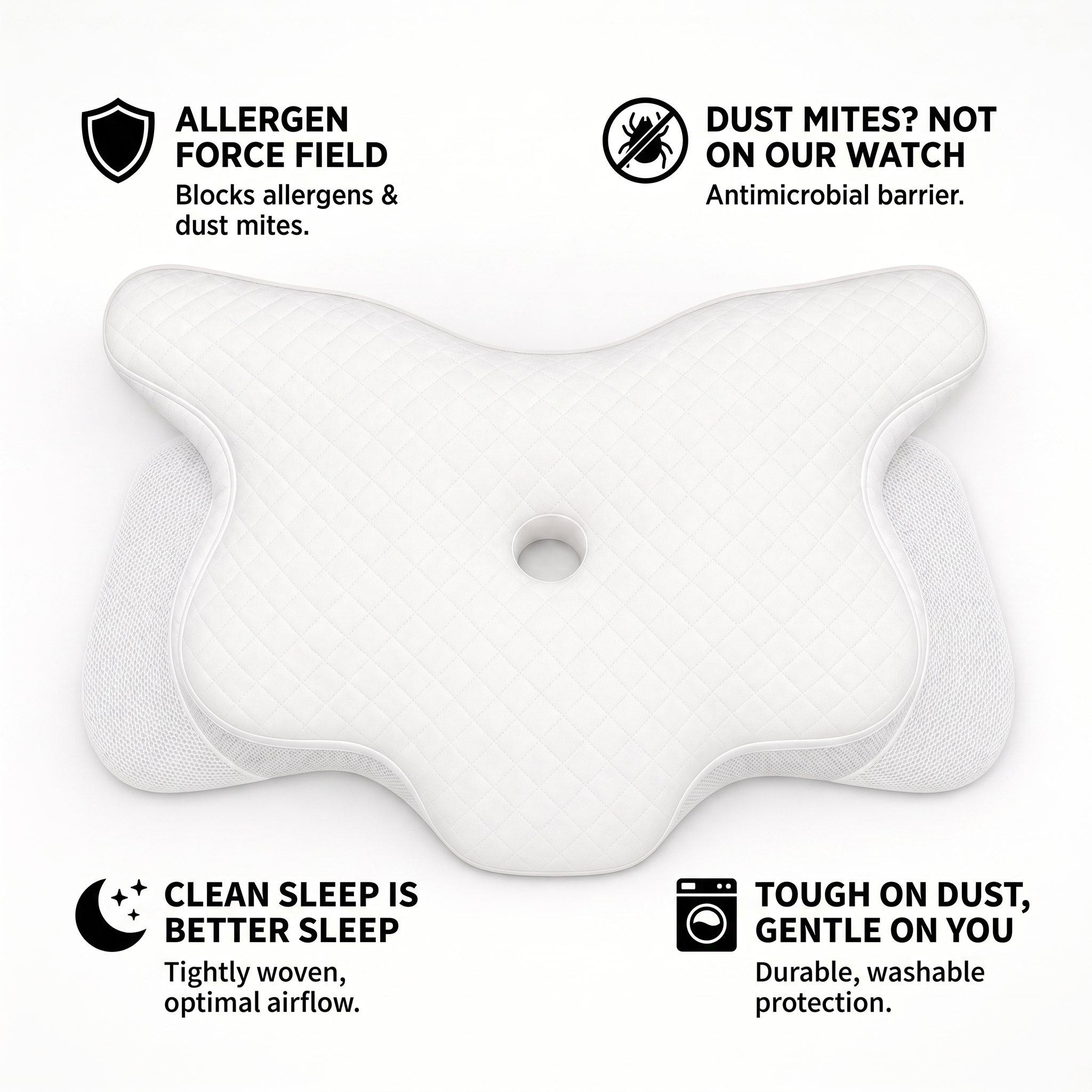 Ergonomic Pillow Anti Dust Cover